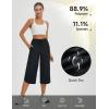 imagebaleaf Womens Capri Pants Wide Leg Athletic Yoga Capris with Pockets Quick Dry Hiking Pants Loose Lounge Summer UPF 50Black
