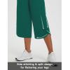 imagebaleaf Womens Capri Pants Wide Leg Athletic Yoga Capris with Pockets Quick Dry Hiking Pants Loose Lounge Summer UPF 50Dark Green