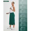 imagebaleaf Womens Capri Pants Wide Leg Athletic Yoga Capris with Pockets Quick Dry Hiking Pants Loose Lounge Summer UPF 50Dark Green