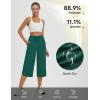 imagebaleaf Womens Capri Pants Wide Leg Athletic Yoga Capris with Pockets Quick Dry Hiking Pants Loose Lounge Summer UPF 50Dark Green