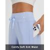 imagebaleaf Womens Capri Pants Wide Leg Athletic Yoga Capris with Pockets Quick Dry Hiking Pants Loose Lounge Summer UPF 50Light Blue
