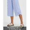 imagebaleaf Womens Capri Pants Wide Leg Athletic Yoga Capris with Pockets Quick Dry Hiking Pants Loose Lounge Summer UPF 50Light Blue