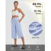 imagebaleaf Womens Capri Pants Wide Leg Athletic Yoga Capris with Pockets Quick Dry Hiking Pants Loose Lounge Summer UPF 50Light Blue