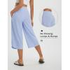 imagebaleaf Womens Capri Pants Wide Leg Athletic Yoga Capris with Pockets Quick Dry Hiking Pants Loose Lounge Summer UPF 50Light Blue