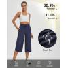 imagebaleaf Womens Capri Pants Wide Leg Athletic Yoga Capris with Pockets Quick Dry Hiking Pants Loose Lounge Summer UPF 50Navy Blue