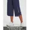 imagebaleaf Womens Capri Pants Wide Leg Athletic Yoga Capris with Pockets Quick Dry Hiking Pants Loose Lounge Summer UPF 50Navy Blue