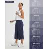 imagebaleaf Womens Capri Pants Wide Leg Athletic Yoga Capris with Pockets Quick Dry Hiking Pants Loose Lounge Summer UPF 50Navy Blue