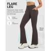 imagebaleaf Womens Flare Leggings with 4 Pockets Scrunch Workout Cargo Leggings High Waist Casual Gym Yoga PantsDark Brown