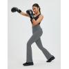 imagebaleaf Womens Flare Leggings with 4 Pockets Scrunch Workout Cargo Leggings High Waist Casual Gym Yoga PantsDark Gray