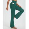 imagebaleaf Womens Flare Leggings with 4 Pockets Scrunch Workout Cargo Leggings High Waist Casual Gym Yoga PantsDark Green