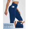 imagebaleaf Womens Flare Leggings with 4 Pockets Scrunch Workout Cargo Leggings High Waist Casual Gym Yoga PantsNavy Blue