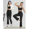 imagebaleaf Womens Flare Yoga Pants with Zipper Pockets Drawstring Flared Leggings Tummy Control High Waist Bell BottomBlack