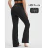 imagebaleaf Womens Flare Yoga Pants with Zipper Pockets Drawstring Flared Leggings Tummy Control High Waist Bell BottomBlack