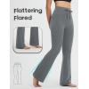 imagebaleaf Womens Flare Yoga Pants with Zipper Pockets Drawstring Flared Leggings Tummy Control High Waist Bell BottomDark Grey