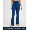 imagebaleaf Womens Flare Yoga Pants with Zipper Pockets Drawstring Flared Leggings Tummy Control High Waist Bell BottomNavy Blue