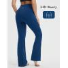 imagebaleaf Womens Flare Yoga Pants with Zipper Pockets Drawstring Flared Leggings Tummy Control High Waist Bell BottomNavy Blue