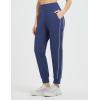 imagebaleaf Womens Fleece Lined Joggers Water Resistant Hiking Pants High Waisted Winter Thermal Sweatpants Zipper PocketsBluewhite