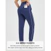 imagebaleaf Womens Fleece Lined Joggers Water Resistant Hiking Pants High Waisted Winter Thermal Sweatpants Zipper PocketsBluewhite