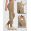 imagebaleaf Womens Fleece Lined Joggers Water Resistant Hiking Pants High Waisted Winter Thermal Sweatpants Zipper PocketsBrown