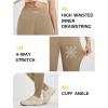 imagebaleaf Womens Fleece Lined Joggers Water Resistant Hiking Pants High Waisted Winter Thermal Sweatpants Zipper PocketsBrown