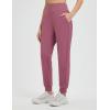 imagebaleaf Womens Fleece Lined Joggers Water Resistant Hiking Pants High Waisted Winter Thermal Sweatpants Zipper PocketsRose Red