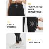 imagebaleaf Womens Fleece Lined Joggers Water Resistant Hiking Pants High Waisted Winter Thermal Sweatpants Zipper PocketsWhiteblack
