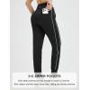 imagebaleaf Womens Fleece Lined Joggers Water Resistant Hiking Pants High Waisted Winter Thermal Sweatpants Zipper PocketsWhiteblack