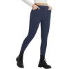 imagebaleaf Womens Fleece Lined Leggings 4 Pockets Warm Thermal Winter Insulated Petite Pants Snow Cold GearBlue