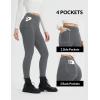 imagebaleaf Womens Fleece Lined Leggings 4 Pockets Warm Thermal Winter Insulated Petite Pants Snow Cold GearGrey