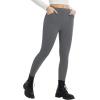 imagebaleaf Womens Fleece Lined Leggings 4 Pockets Warm Thermal Winter Insulated Petite Pants Snow Cold GearGrey