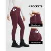 imagebaleaf Womens Fleece Lined Leggings 4 Pockets Warm Thermal Winter Insulated Petite Pants Snow Cold GearRed