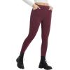 imagebaleaf Womens Fleece Lined Leggings 4 Pockets Warm Thermal Winter Insulated Petite Pants Snow Cold GearRed