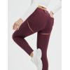 imagebaleaf Womens Fleece Lined Leggings 4 Pockets Warm Thermal Winter Insulated Petite Pants Snow Cold GearRed