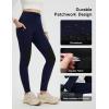 imagebaleaf Womens Fleece Lined Leggings Hiking Ripstop Water Resistant Pants with Zipper Pockets Thermal Warm Winter TightsBlueblack