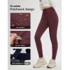imagebaleaf Womens Fleece Lined Leggings Hiking Ripstop Water Resistant Pants with Zipper Pockets Thermal Warm Winter TightsWine Red