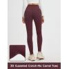 imagebaleaf Womens Fleece Lined Leggings Hiking Ripstop Water Resistant Pants with Zipper Pockets Thermal Warm Winter TightsWine Red
