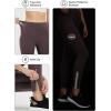 imagebaleaf Womens Fleece Lined Leggings Water Resistant Winter Clothes Running Tights Cold Weather Hiking Pants Zip PocketsCdark Brown