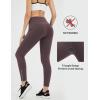 imagebaleaf Womens Fleece Lined Leggings Water Resistant Winter Clothes Running Tights Cold Weather Hiking Pants Zip PocketsCdark Brown
