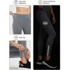 imagebaleaf Womens Fleece Lined Leggings Water Resistant Winter Clothes Running Tights Cold Weather Hiking Pants Zip PocketsCdark Gray