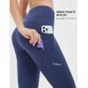 imagebaleaf Womens Fleece Lined Leggings Water Resistant Winter Clothes Running Tights Cold Weather Hiking Pants Zip PocketsCnavy Blue
