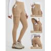 imagebaleaf Womens Fleece Lined Pants Hiking Cargo Pants Pockets Water Resistant Thermal Warm Insulated TightsBrown