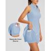 imagebaleaf Womens Golf Dress Sleeveless Tennis Dresses with Built in Shorts Pockets Racerback Workout AthleticLight Blue