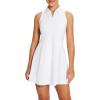 imagebaleaf Womens Golf Dress Sleeveless Tennis Dresses with Built in Shorts Pockets Racerback Workout AthleticWhite
