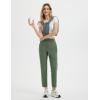 imagebaleaf Womens Golf Pants with Belt Loops Zipper Pockets Stretch Travel Work Bussiness Dressy Casual Slacks UPF 50Army Green