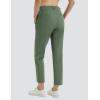 imagebaleaf Womens Golf Pants with Belt Loops Zipper Pockets Stretch Travel Work Bussiness Dressy Casual Slacks UPF 50Army Green