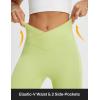 imagebaleaf Womens Knee Length Capri Leggings with Pockets Stretch Casual Exercise Summer Yoga Workout PantsLime Green
