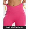 imagebaleaf Womens Knee Length Capri Leggings with Pockets Stretch Casual Exercise Summer Yoga Workout PantsRosy