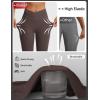 imagebaleaf Womens Knee Length Capri Leggings with Pockets Stretch Casual Exercise Summer Yoga Workout PantsSeal Brown