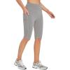 imagebaleaf Womens Knee Length Cotton Capri Leggings with Pockets High Waisted Casual Summer Yoga Workout Exercise PantsFrost Gray