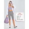 imagebaleaf Womens Knee Length Cotton Capri Leggings with Pockets High Waisted Casual Summer Yoga Workout Exercise PantsFrost Gray